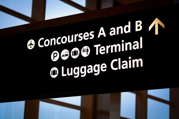 Picture of Detroit airport terminal sign.